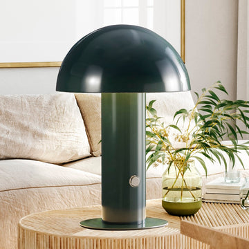 Boletus 10.75" Contemporary Bohemian Rechargeable/Cordless Iron Integrated LED Mushroom Table Lamp